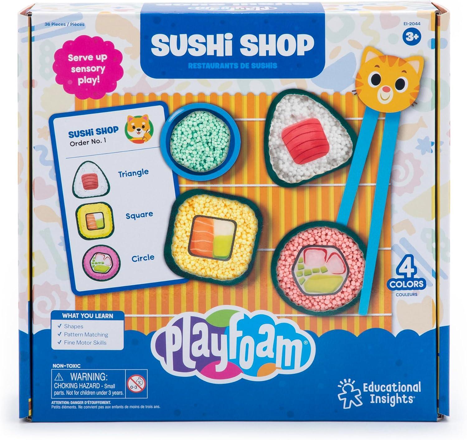 imageEducational Insights Playfoam Sushi Shop Sensory Toys ampamp Fidget Toys for Kids Pretend Play Food Craft Kit Squishy Foam Non Sticky Dough ampamp Classroom Tools Gifts for Ages 3