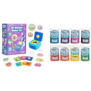 Educational Insights Sticker-Making Bundle: 3D Sticker Maker Kit and Pluffle Mini Tubes 8-Pack – Craft Kit for Kids, Mess Free Activity, DIY Puffy Stickers for Kids, Sensory Activities