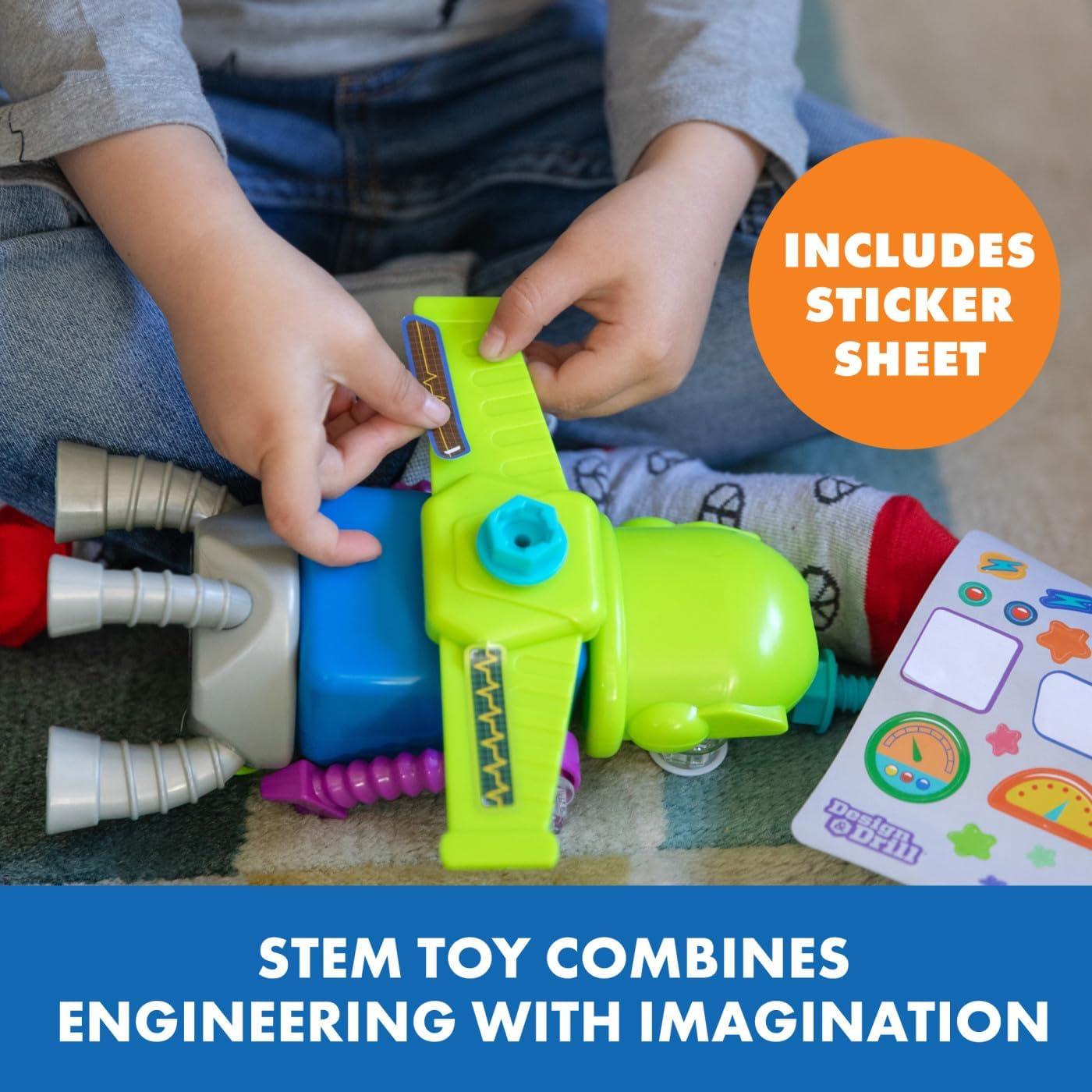 imageEducational Insights Design ampamp Drill Robot Workshop Construction Toys ampamp Tools for Kids Robot Toy Building Sets Kids Tool Set with Real Electric Drill Toy Take Apart STEM Set Gifts for Ages 3