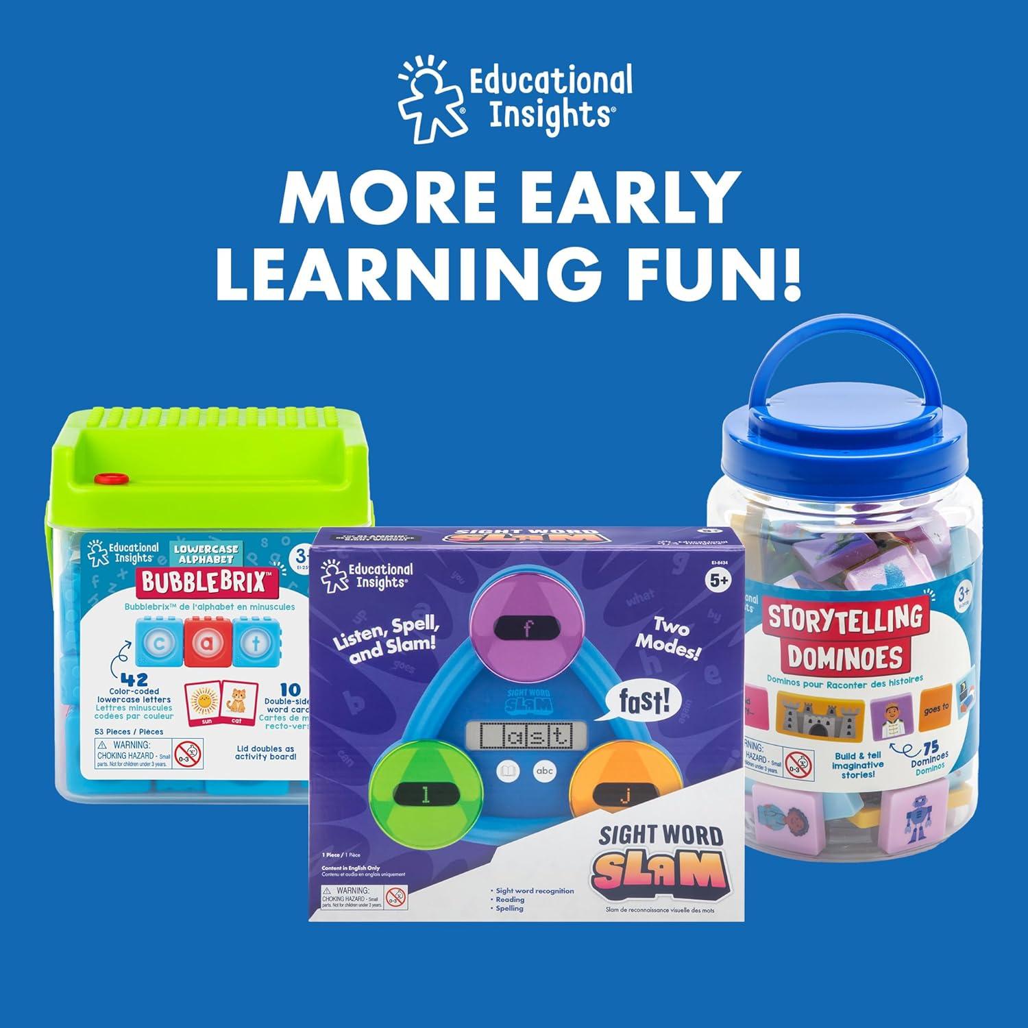 imageEducational Insights Spell ampamp Drop WordBuilding Set Sight Words Flash Cards ampamp CVC Games Phonics Blending Activities for Kids Learning to Read ampamp Spell PreK ampamp Kindergarten Letter Tiles for Ages 4