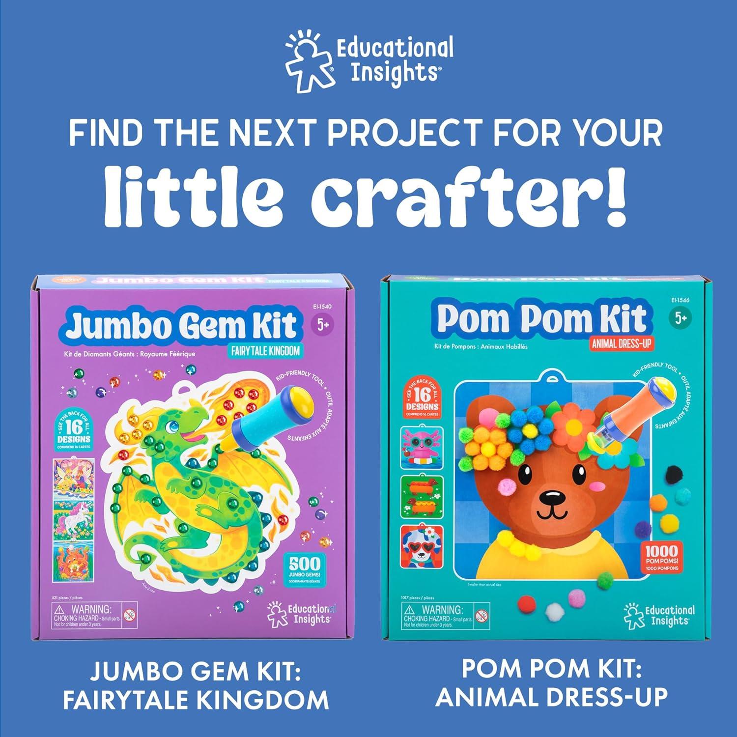 imageEducational Insights Tufting Kit Arts and Crafts for Kids Ages 48 Poke in Art Kits for Girls and Boys DIY Toddler Craft Sets Pokein Fabric Supplies MessFree Kids Activity Kit Ideas