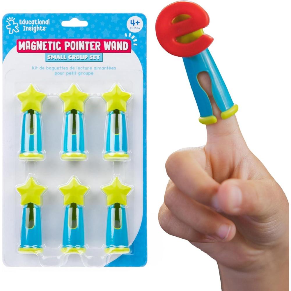 imageEducational Insights Magnetic Pointer Wand Small Group Set Pointers for Classroom Magnetic Wands for Kids Reading Manipulatives and Teacher Tools Preschool Classroom Pointer Finger Stick Ages 4