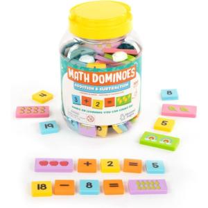 Educational Insights Math Dominoes Addition & Subtraction – Includes 60 Symbol & 40 Picture Dominoes, Gift for Ages 3+