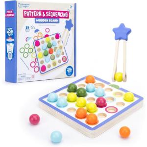 Educational Insights Pattern & Sequencing Wooden Board – Color Matching Toy for Kids, Fine Motor Kits, Sequence Board Games for Toddlers, Preschool Manipulatives, Ages 3+
