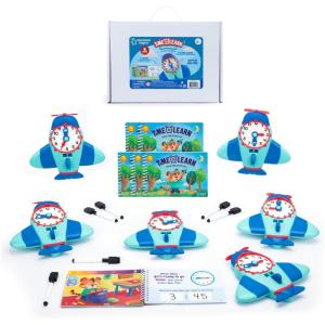 Educational Insights Time to Learn Small Group Activity Set – Kids Clock Toy, Teaching Clock for Kids Games, Practice How to Tell Times on Analog & Digital Clocks, Fun Classroom Resource, Ages 6+(Classroom Set)