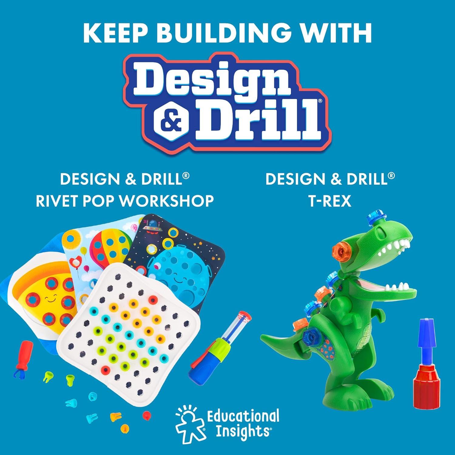 imageEducational Insights Design ampamp Drill Rivet Pop Cafe Toddler STEM Toys Occupational Therapy Games and Construction Toy Tools Color Matching Activities for Kids Fine Motor Toys for Toddlers 34