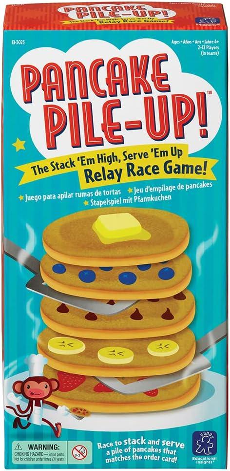 imageEducational Insights Pancake PileUp Sequence Relay Board Game for Preschoolers For 24 Players Easter Basket Stuffers for Kids Gift for Kids Ages 4
