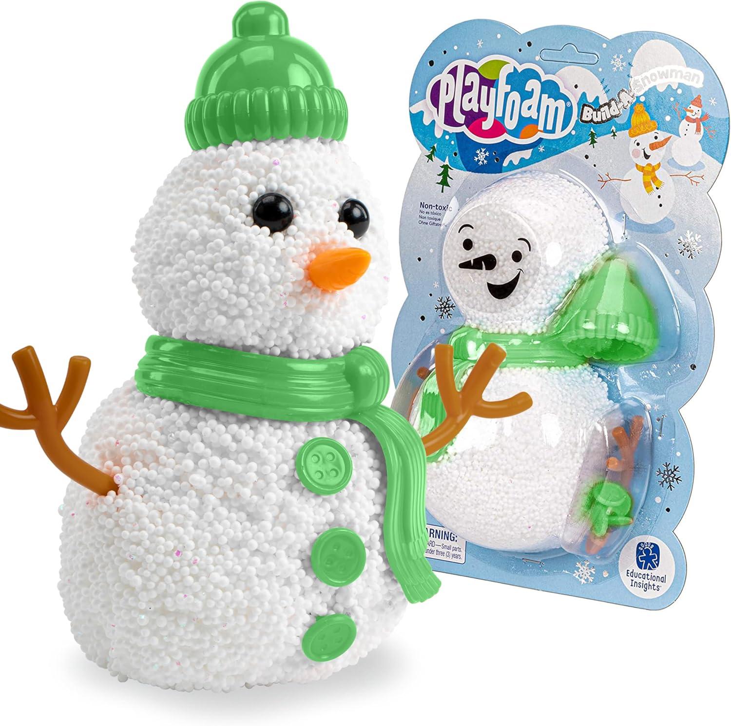 imageEducational Insights Playfoam Build A Snowman Kit Set of 10 Christmas Crafts for Kids DIY Snowman Kit with Sensory Foam Holiday Crafts and Creative Winter Activities Kids Stocking Stuffers