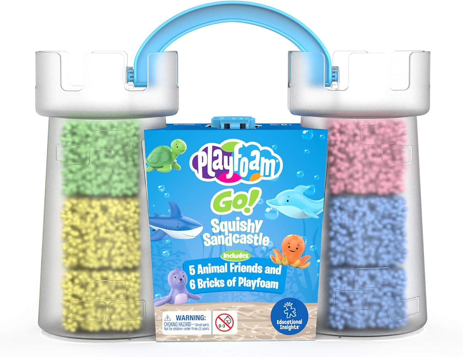 imageEducational Insights Playfoam GO Squishy Sandcastle Play Set with Assorted Colors ampamp 5 Sand Animal Toys Fidget Sensory Toy and Fun Summer Travel Toys for Kids Boys ampamp Girls Ages 3Playfoam Go Sandcastle