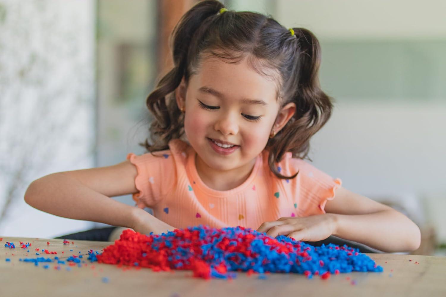imageEducational Insights Pluffle 4Pack Sensory Bin Foam Set No Mess Alternative to Sand Toys ampamp Slime for Toddlers Fun Sensory Table Filler for Home or Classroom Gift for Kids Ages 3Red Pink Blue Purple