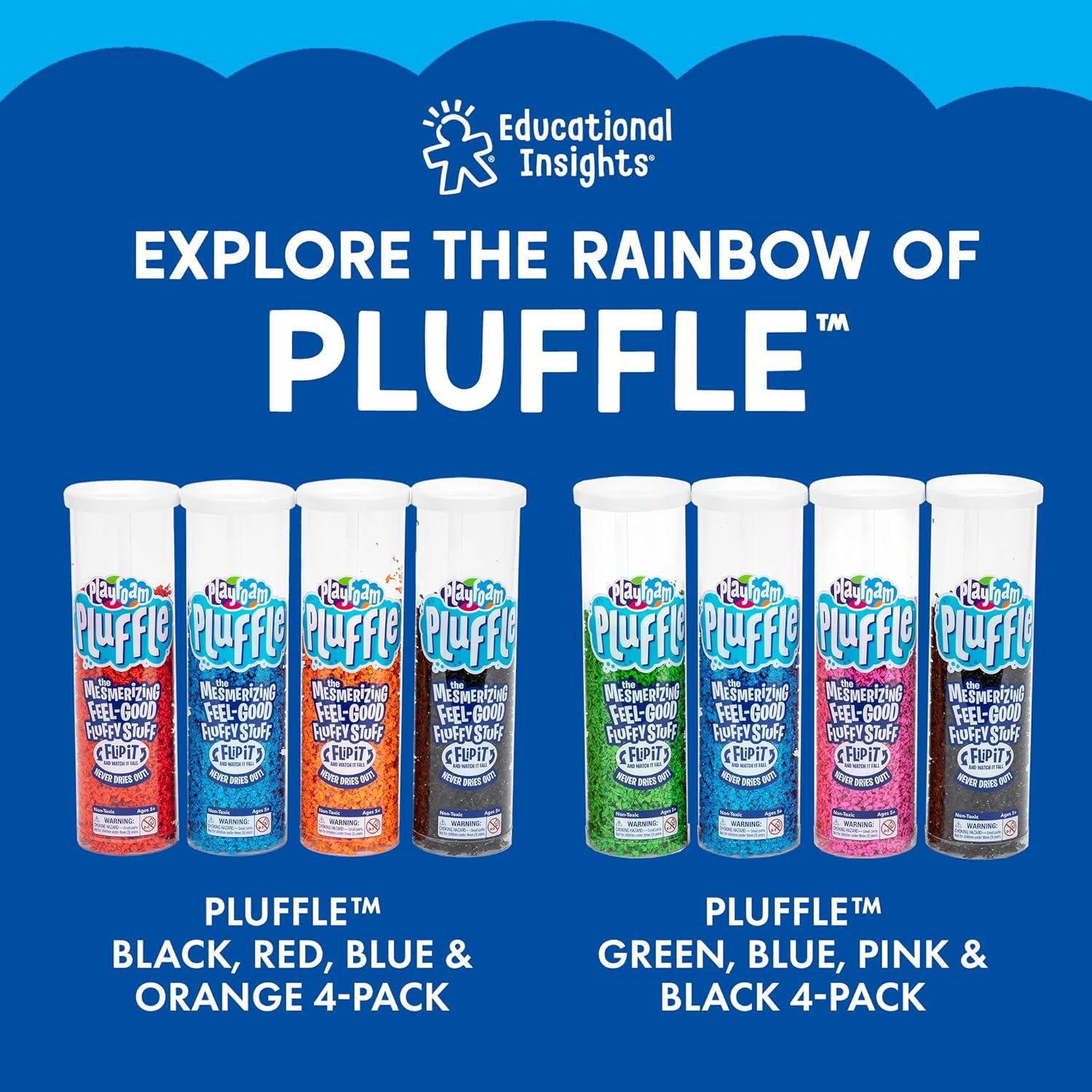 imageEducational Insights Pluffle Mini 8Pack Sensory Bin Foam Set No Mess Alternative to Sand Toys ampamp Slime for Toddlers at Home or in The Classroom Fun Sensory Table Filler Gift for Kids Ages 3