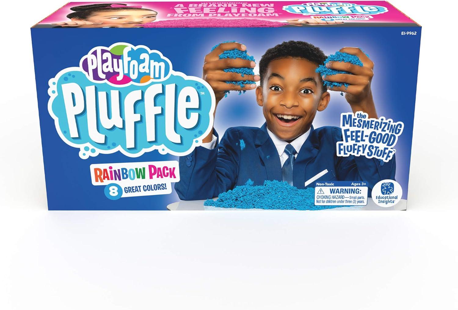 imageEducational Insights Pluffle Mini 8Pack Sensory Bin Foam Set No Mess Alternative to Sand Toys ampamp Slime for Toddlers at Home or in The Classroom Fun Sensory Table Filler Gift for Kids Ages 3