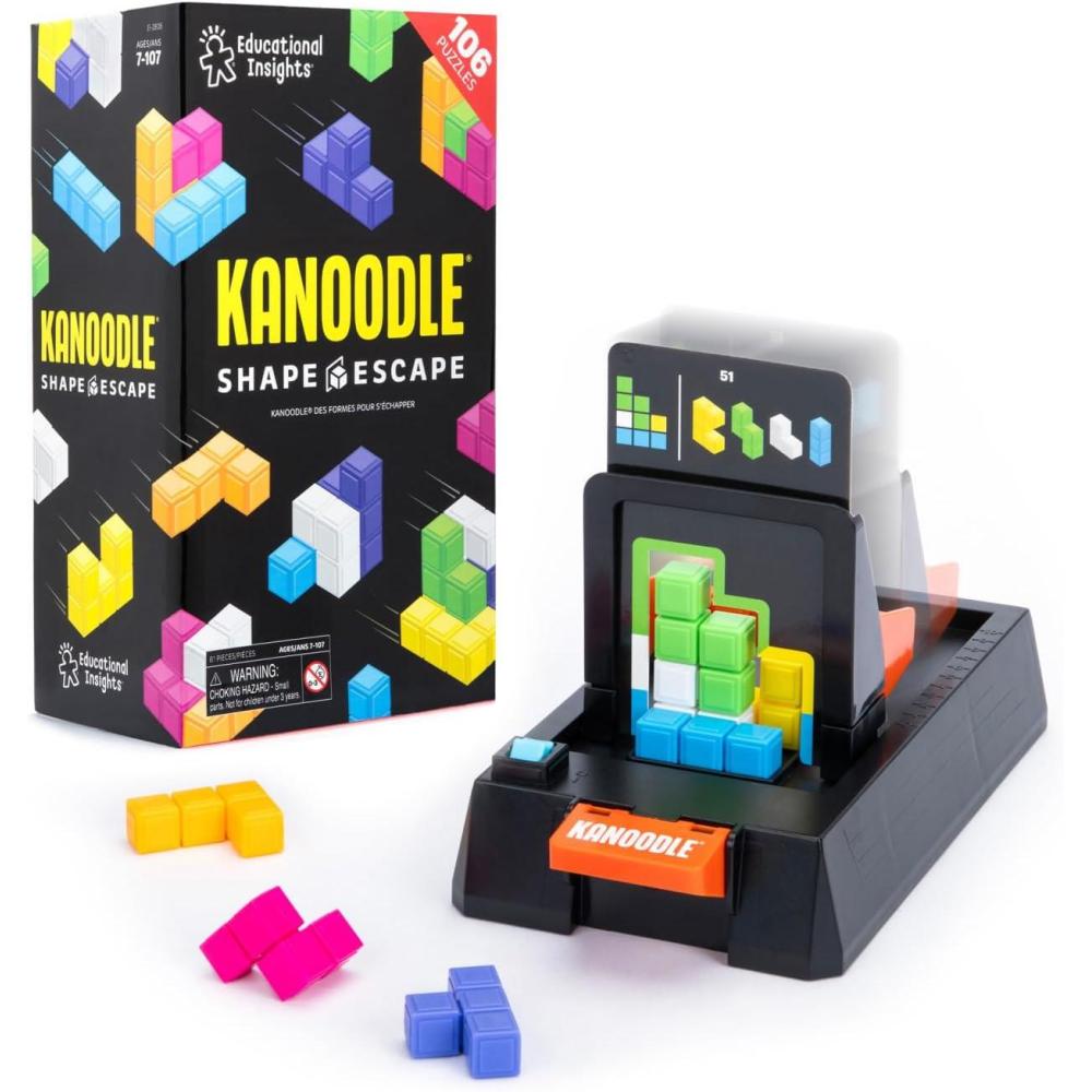 imageEducational Insights Kanoodle Shape Escape 3D Brain Teaser Puzzle Tower Building ampamp Shape Stacking Game Timed Logic Challenge Travel Games and Gifts for Kids Teens ampamp Adults Ages 7
