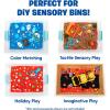 Educational Insights Pluffle® 4-Pack – Sensory Bin Foam Set, No Mess Alternative to Sand Toys & Slime for Toddlers, Fun Sensory Table Filler for Home or Classroom, Gift for Kids Ages 3+(Red  Blue  Orange  Black)
