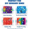Educational Insights Pluffle® 4-Pack – Sensory Bin Foam Set, No Mess Alternative to Sand Toys & Slime for Toddlers, Fun Sensory Table Filler for Home or Classroom, Gift for Kids Ages 3+(Red  Pink  Blue & Purple)