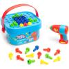 Educational Insights Design & Drill Bolt-It Bucket – Construction Toys & Toddler Tools, Kids Tool Set with Real Electric Drill Toy, Take Apart STEM Set, Building Kits and Gifts for Ages 3+(Bolt-It Bucket)