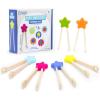 Educational Insights Easy Tweezies Small Group Set – Fine Motor Toys for Kids, Sensory Bin Tools, Preschool Classroom Must Haves & Therapy Toys, Wooden Tweezer Activity Kit for Toddlers Ages 3+
