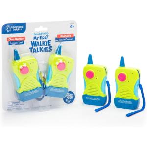Educational Insights GeoSafari® Jr. My First Walkie Talkies 2-Pack – Mini Kids Walkie Talkies, Camping Toys for Outdoor Exploration, Kid-Friendly Handheld Radios for Girls & Boys Ages 4+