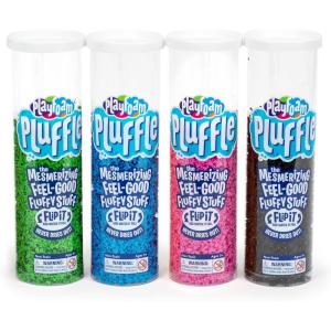 Educational Insights Pluffle® 4-Pack – Sensory Bin Foam Set, No Mess Alternative to Sand Toys & Slime for Toddlers, Fun Sensory Table Filler for Home or Classroom, Gift for Kids Ages 3+(Green  Blue  Pink & Black)