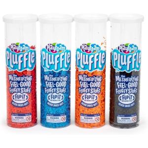 Educational Insights Pluffle® 4-Pack – Sensory Bin Foam Set, No Mess Alternative to Sand Toys & Slime for Toddlers, Fun Sensory Table Filler for Home or Classroom, Gift for Kids Ages 3+(Red  Blue  Orange  Black)