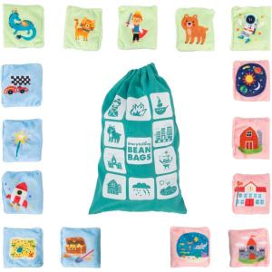 Educational Insights Storytelling Bean Bags – Tactile Bean Bags for Kids Classroom, Includes 15 Bean Bags, Gift for Ages 3+