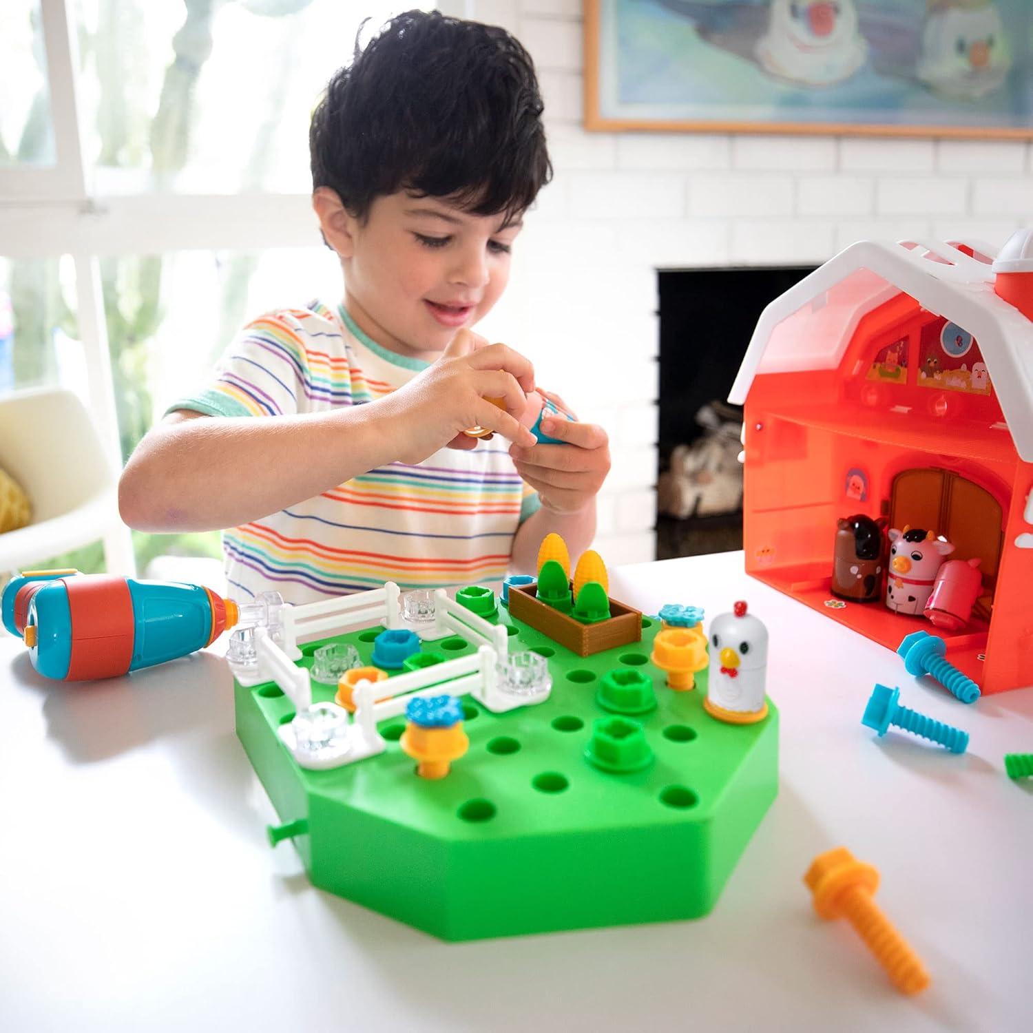 imageEducational Insights Design ampamp Drill Bolt Buddies Barn Construction Toys ampamp Tools for Kids Take Apart STEM Set with Real Electric Toy Drill Pretend Play Building Kit Gifts for Toddlers Ages 3