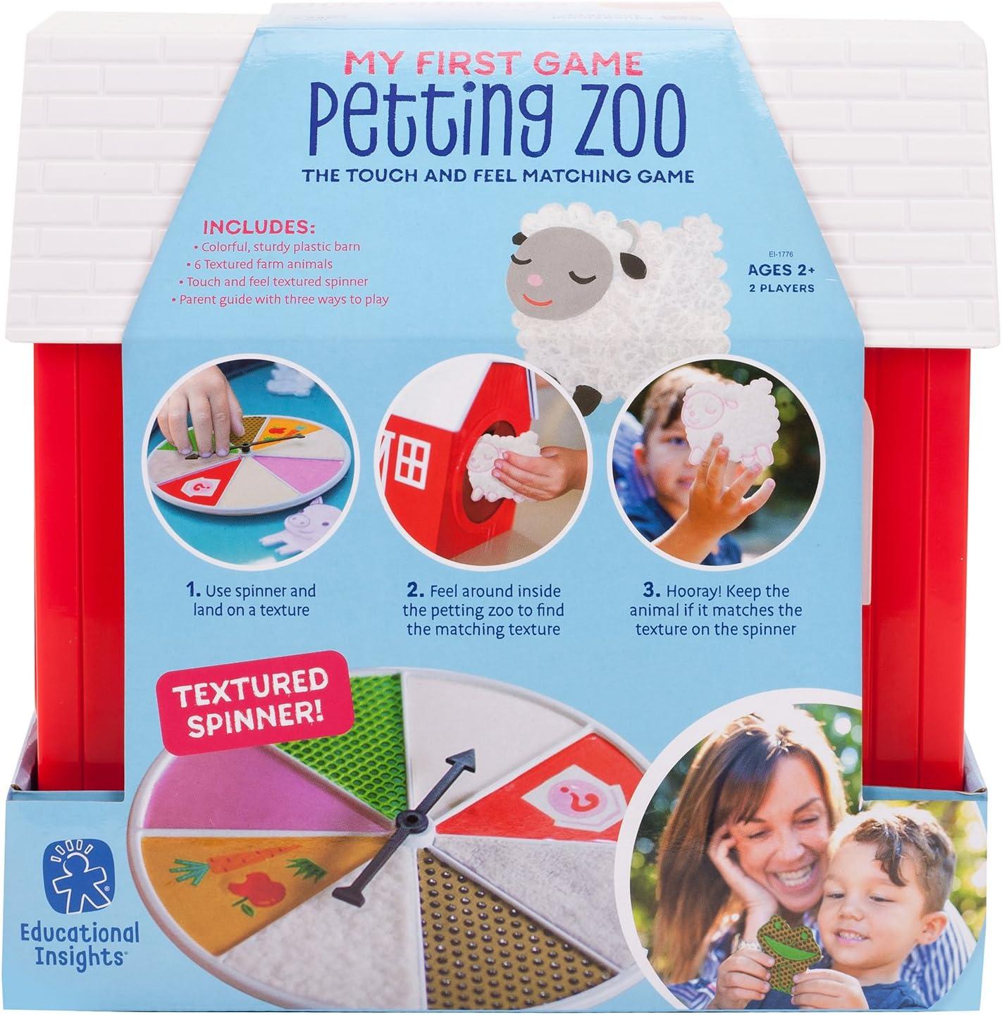 imageEducational Insights Petting Zoo Toddler Learning Game for 24 Players Farm Animals Matching Tactile Spinner Game for Kids Ages 2