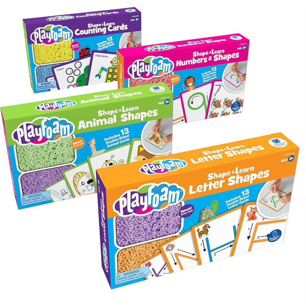 imageEducational Insights Playfoam Shape ampamp Learn 4Pack Learn Letters Numbers Counting ampamp Shapes Fidget ampamp Sensory Toy Ages 3 Amazon Exclusive