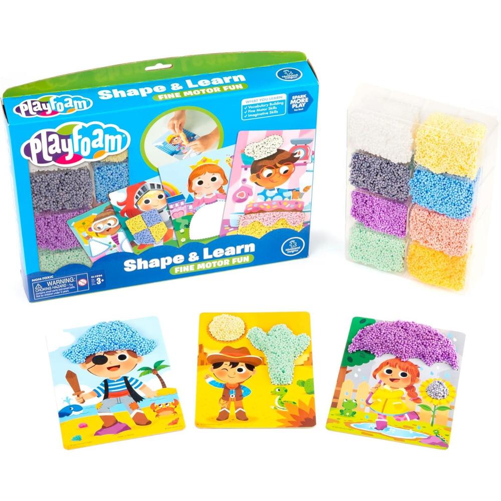 imageEducational Insights Playfoam Shape ampamp Learn Character Cards Build Vocabulary ampamp Fine Motor Skills with a Sensory Toy Ages 3