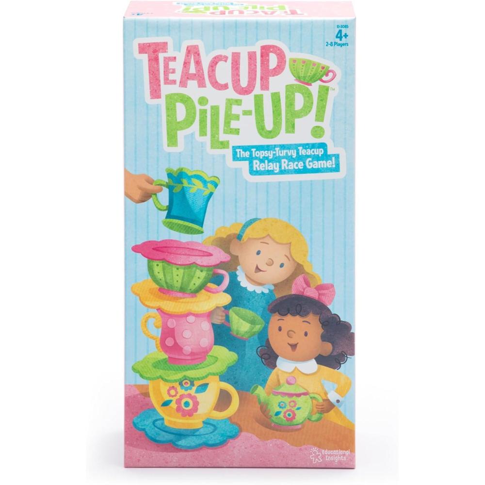 imageEducational Insights Teacup PileUp Relay Game Preschool Board Game Easter Basket Stuffers for Kids Gift for Kids Ages 4