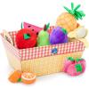 Educational Insights Plush Fruit Basket 12-Piece Set, Pretend Play Food, Early-Learning Skills, Ages 2+(Fruit Basket)