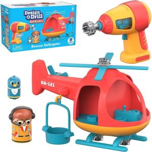 Educational Insights Design & Drill Bolt Buddies Helicopter – Helicopter Toy for Kids with Real Electric Drill Toy, Take Apart Construction Toys and STEM Toys for 3 Year Old, Toddler Tool Set, Ages 3+