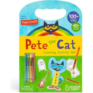 Educational Insights Pete the Cat Papercraft Paper Doll Coloring Set, 100 Outfits, Boys & Girls Ages 3+