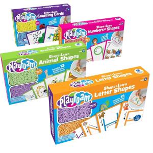 Educational Insights Playfoam Shape & Learn 4-Pack, Learn Letters, Numbers, Counting & Shapes, Fidget & Sensory Toy, Ages 3+, Amazon Exclusive