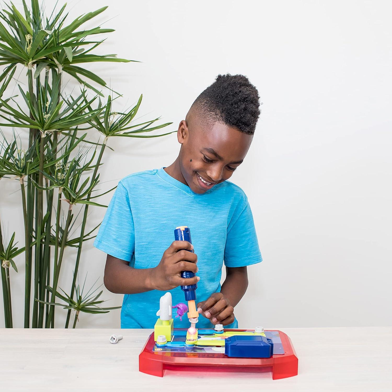 imageEducational Insights Design ampamp Drill Space Circuits Beginning Circuit Building Science Kit STEM Toy 52 Assorted Pieces with KidFriendly Power Drill ampamp 20 Challenges for Kids Boys ampamp Girls Ages 5