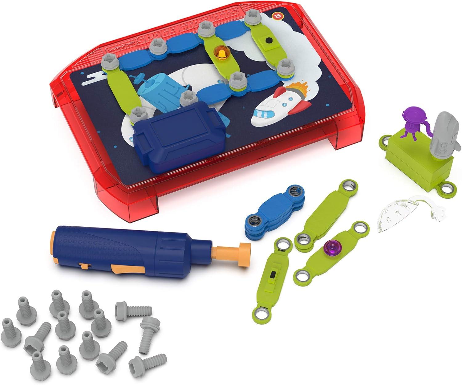 imageEducational Insights Design ampamp Drill Space Circuits Beginning Circuit Building Science Kit STEM Toy 52 Assorted Pieces with KidFriendly Power Drill ampamp 20 Challenges for Kids Boys ampamp Girls Ages 5