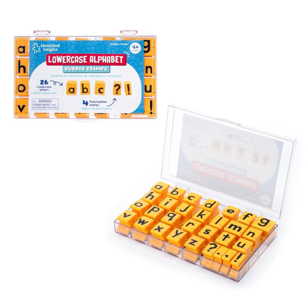 imageEducational Insights Lowercase Alphabet Rubber Stamps Letter Stamps for Kids Set of Teacher Stampers for Classroom Teacher Must Haves Fine Motor Skills Toddler ABC Stampers Ages 4
