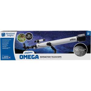 Educational Insights GeoSafari Omega Refractor Telescope – Portable Telescope for Kids, Teens, and Adults, See Planets, Stargazing Tools, Classic STEM Learning Set, Gift for Boys & Girls Ages 8+