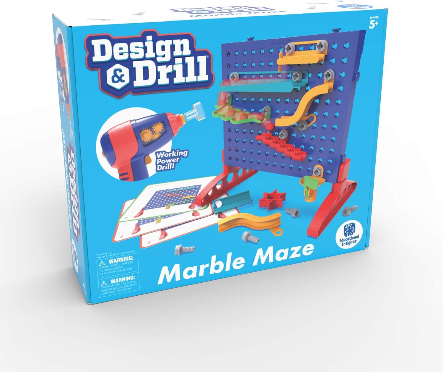 imageEducational Insights Design ampamp Drill Marble Maze STEM Building Toys for Kids Marble Run Set with Electric Drill Toy STEM Toys ampamp Physics Games Gifts for Boys and Girls Ages 5