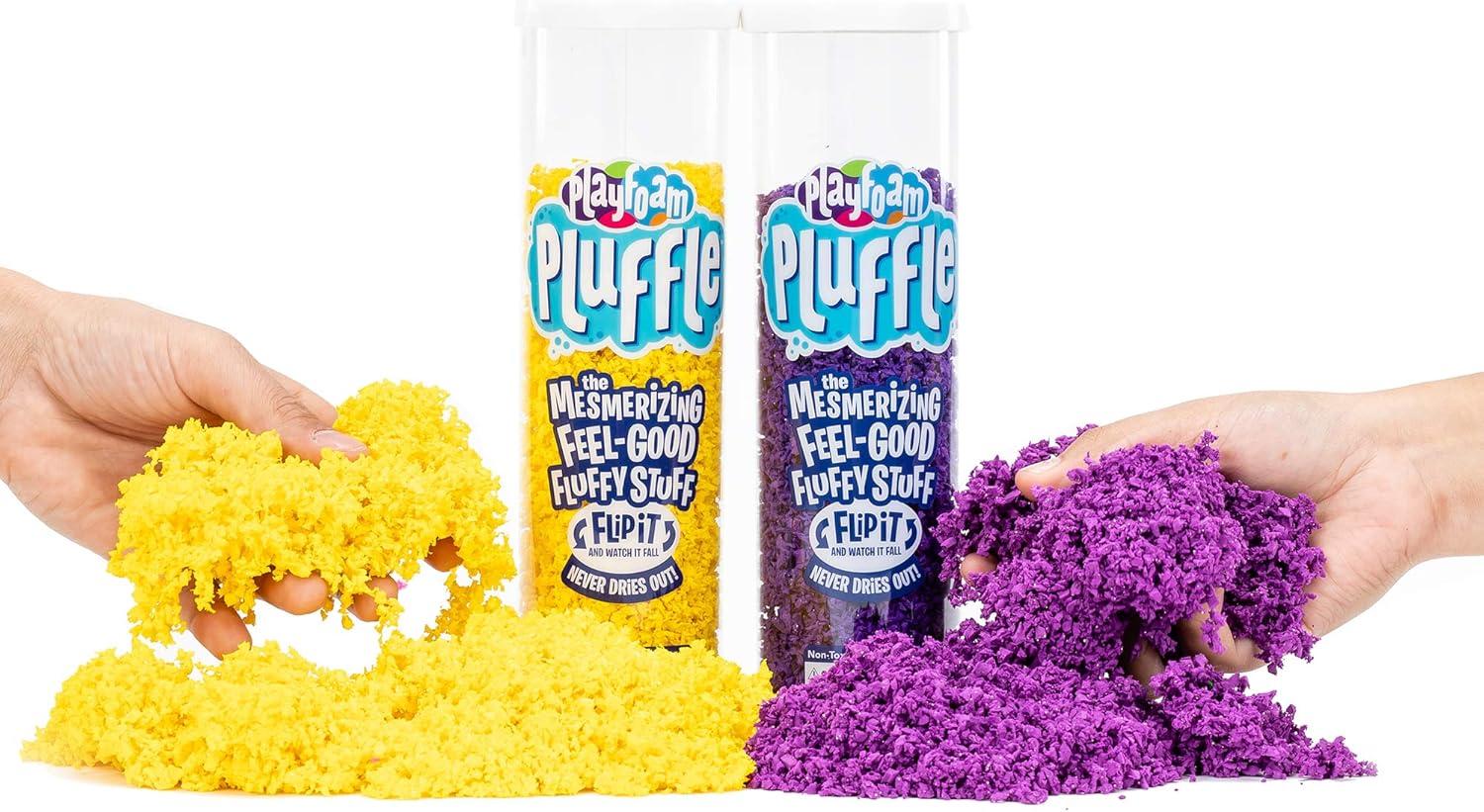 imageEducational Insights Pluffle 2Pack Yellow ampamp Purple Sensory Bin Foam Set No Mess Alternative to Sand Toys ampamp Slime for Toddlers Fun Sensory Table Filler for Home or Classroom Kids Ages 3