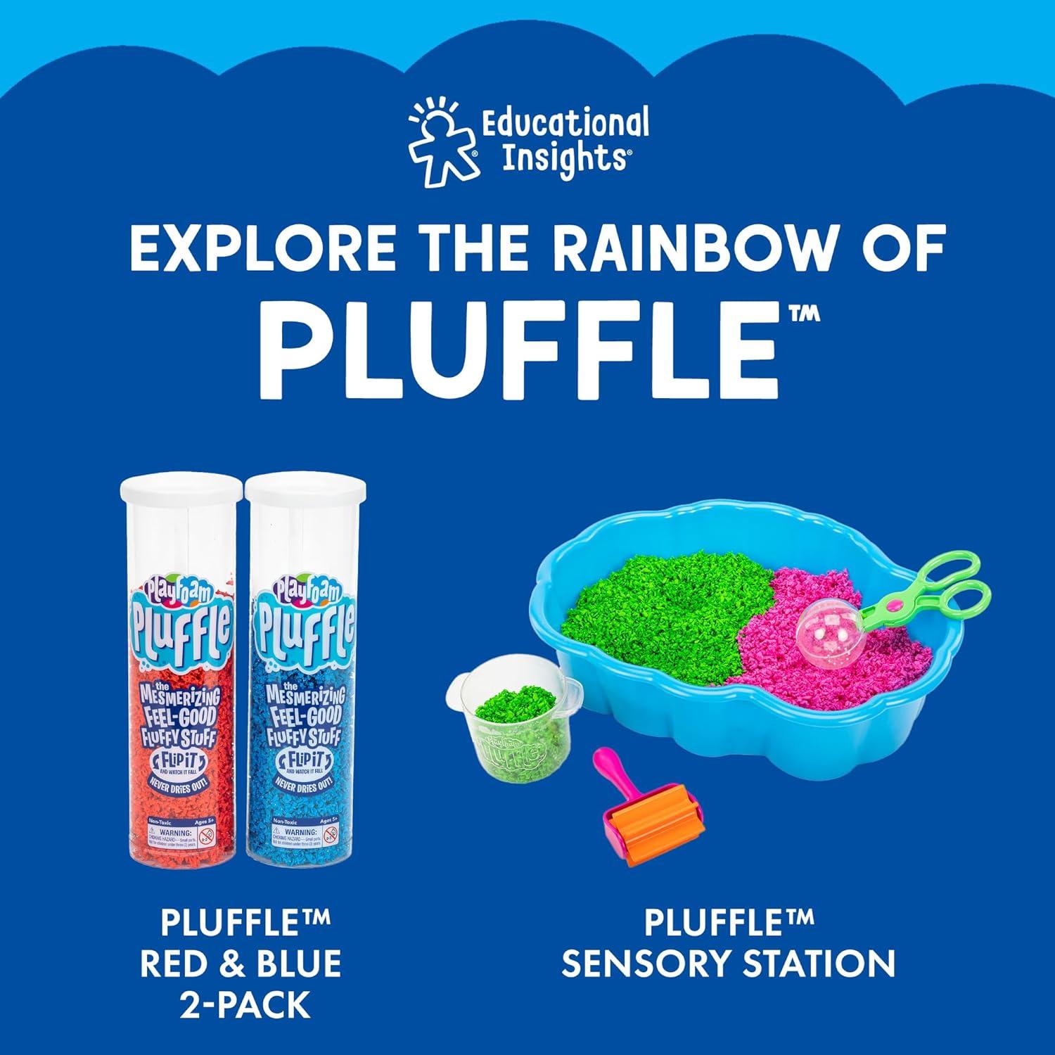imageEducational Insights Pluffle 2Pack Yellow ampamp Purple Sensory Bin Foam Set No Mess Alternative to Sand Toys ampamp Slime for Toddlers Fun Sensory Table Filler for Home or Classroom Kids Ages 3