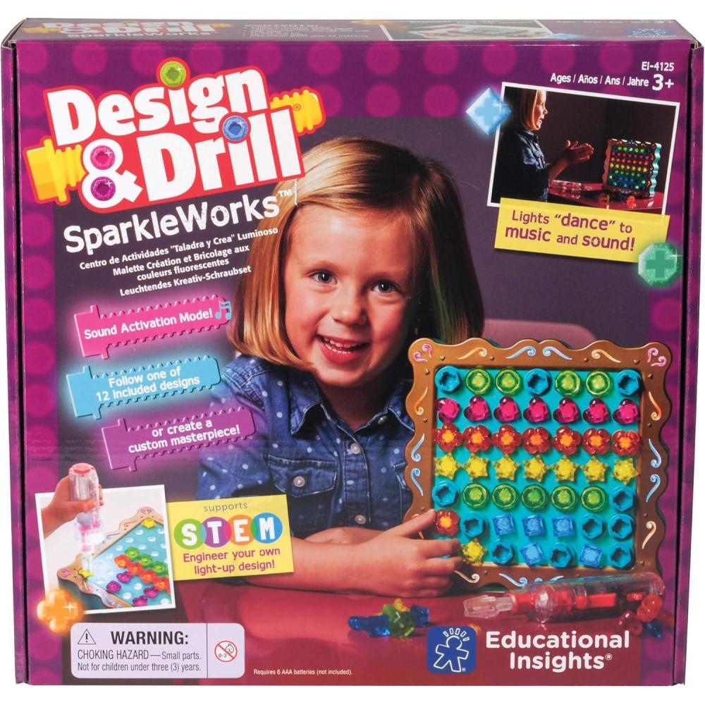 imageEducational Insights Design ampamp Drill SparkleWorks Light Up Drill Toy STEM Learning with Toy Drill