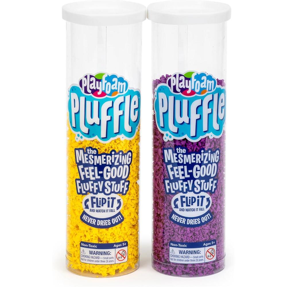 imageEducational Insights Pluffle 2Pack Yellow ampamp Purple Sensory Bin Foam Set No Mess Alternative to Sand Toys ampamp Slime for Toddlers Fun Sensory Table Filler for Home or Classroom Kids Ages 3