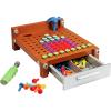 Educational Insights Design & Drill My First Workbench, Drill Toy, STEM & Construction, 125 Pieces, Ages 3+(Brown)