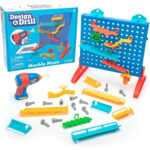 Educational Insights Design & Drill Marble Maze – STEM Building Toys for Kids, Marble Run Set with Electric Drill Toy, STEM Toys & Physics Games, Gifts for Boys and Girls Ages 5+