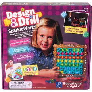 Educational Insights Design & Drill SparkleWorks – Light Up Drill Toy, STEM Learning with Toy Drill