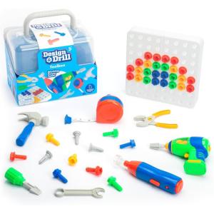 Educational Insights Design & Drill Toolbox – Construction Toys & Toddler Tools, Kids Tool Set with Real Electric Drill Toy, Kids Tool Box, Toddler Building Toys for Girls and Boys Ages 3+