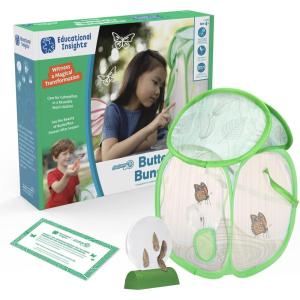Educational Insights GeoSafari Jr. Butterfly Bungalow, Science Kit with Live Caterpillars, Home & Classroom Insect Habitat, Raise & Release Your Own Butterflies, STEM Gift for Kids Ages 4+