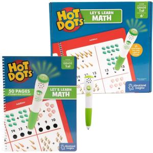 Educational Insights Hot Dots Let’s Learn 1st Grade Math, Math Activity Workbook, Ages 6-7