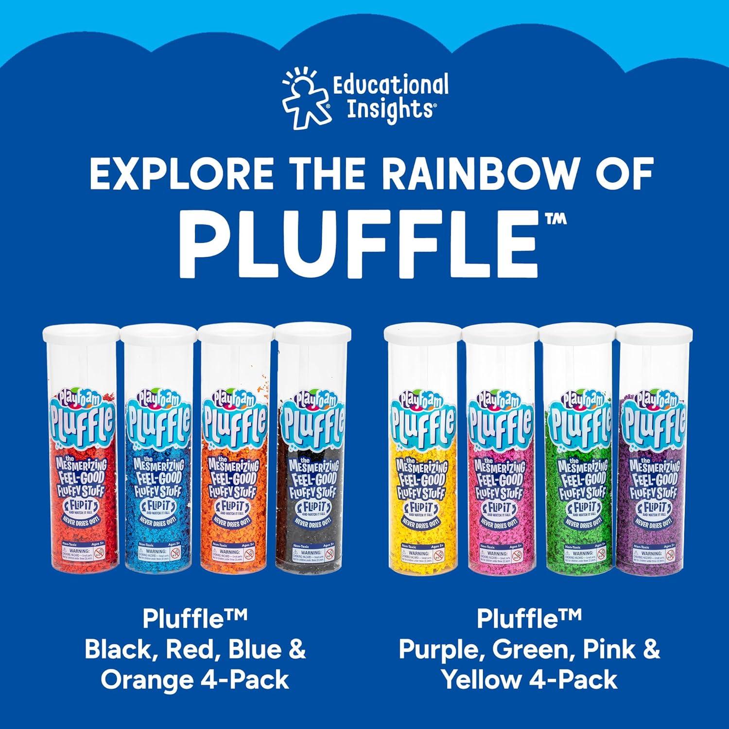 imageEducational Insights Pluffle GlowinTheDark Sensory Bin Foam Set No Mess Alternative to Sand Toys ampamp Slime for Toddlers at Home or in The Classroom Fun Sensory Table Filler Gift for Ages 3glow